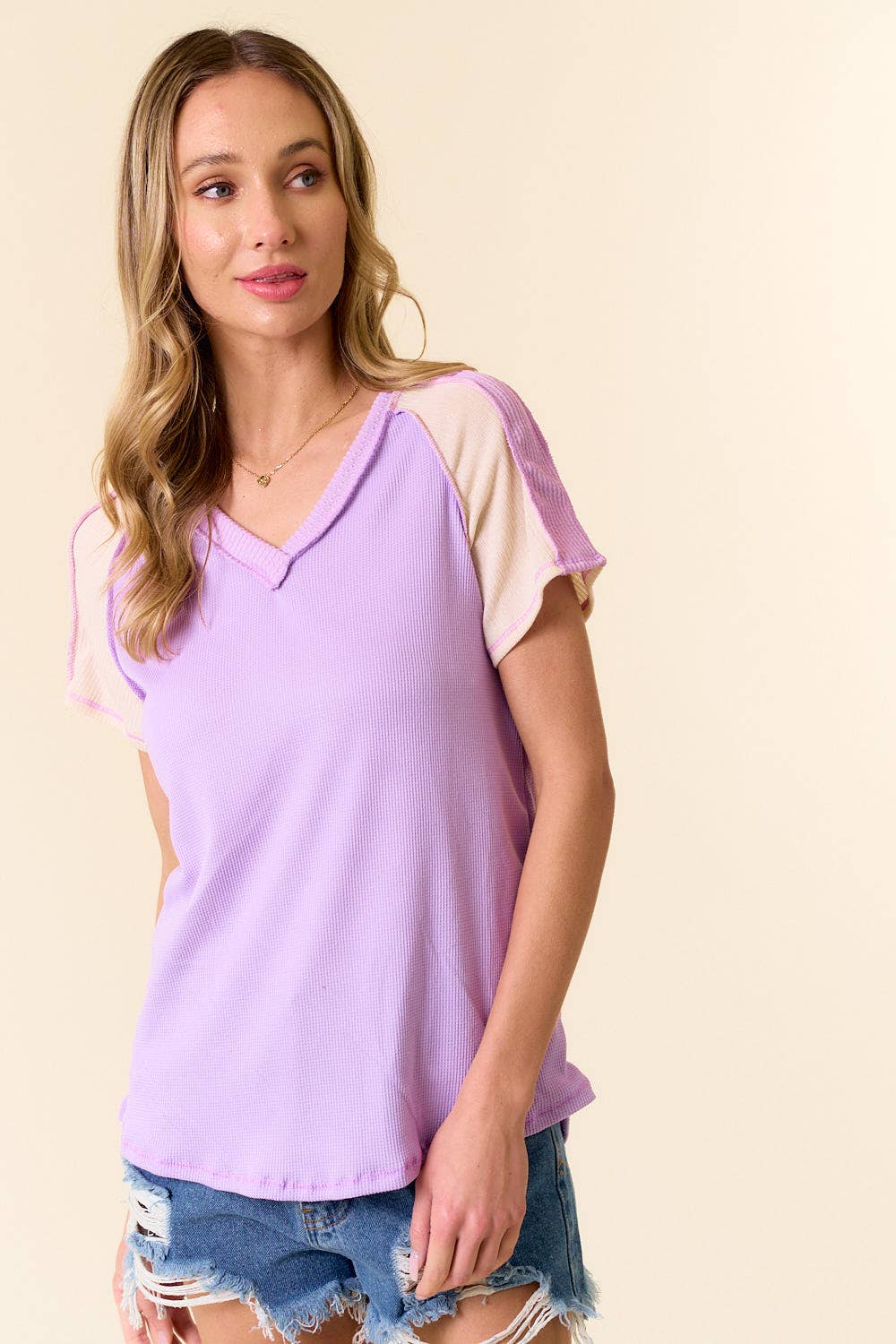 lovely melody - Wholesale Knit Top - Women's - LMT3878-Clarissas Color block top24