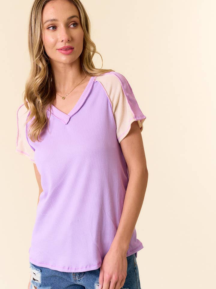 lovely melody - Wholesale Knit Top - Women's - LMT3878-Clarissas Color block top24