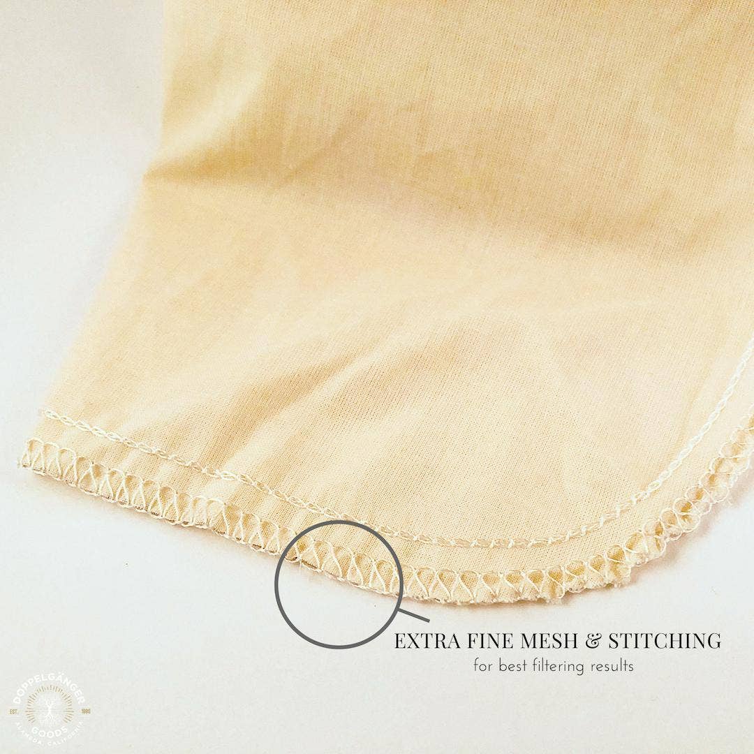 Doppeltree - Wholesale Coffee Filter - Organic Cotton Cold Brew Filter Bag 8in x 12in (Medium)6