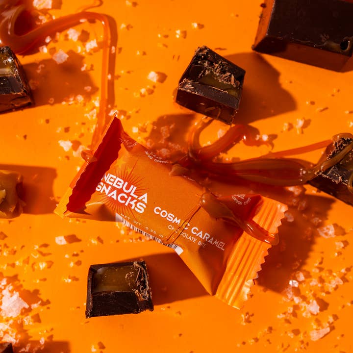 Nebula Snacks - Wholesale Chocolate - Cosmic Caramel Filled Dark Chocolate Bites2