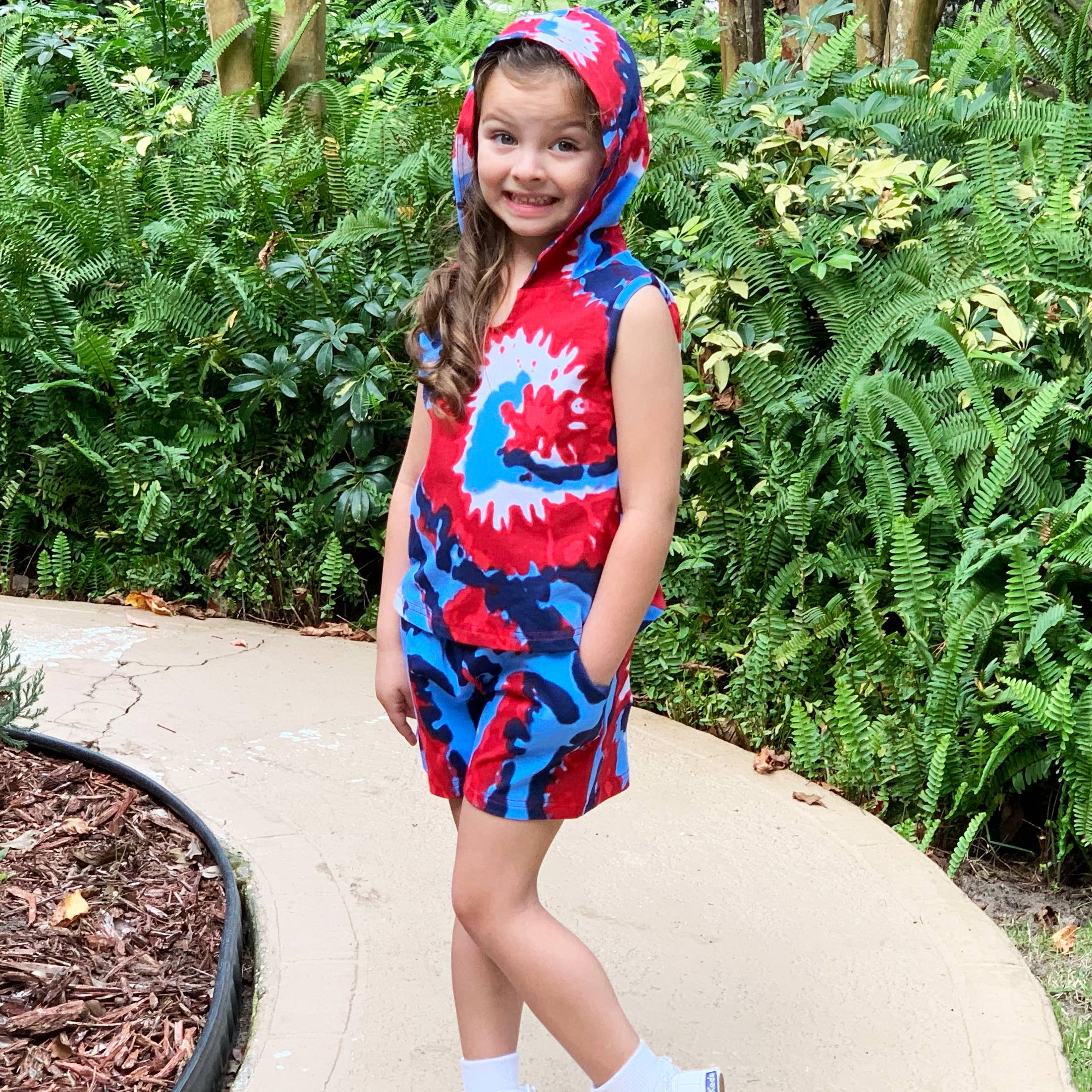 AnnLoren - Vente Ensemble haut et short – enfant - Ensemble de shorts tie-dye AnnLoren 4 juillet Vêtements pour enfants Unisexe7