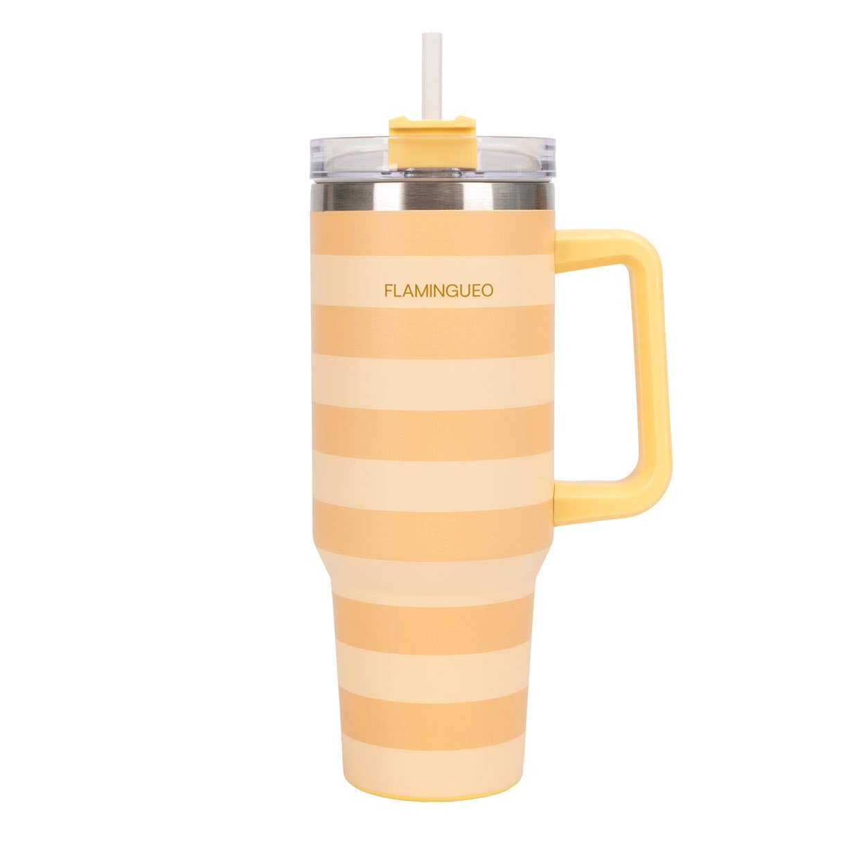 Flamingueo - Wholesale Insulated Mug/Tumbler - Botella termo de acero inoxidable con rayas amarillas0