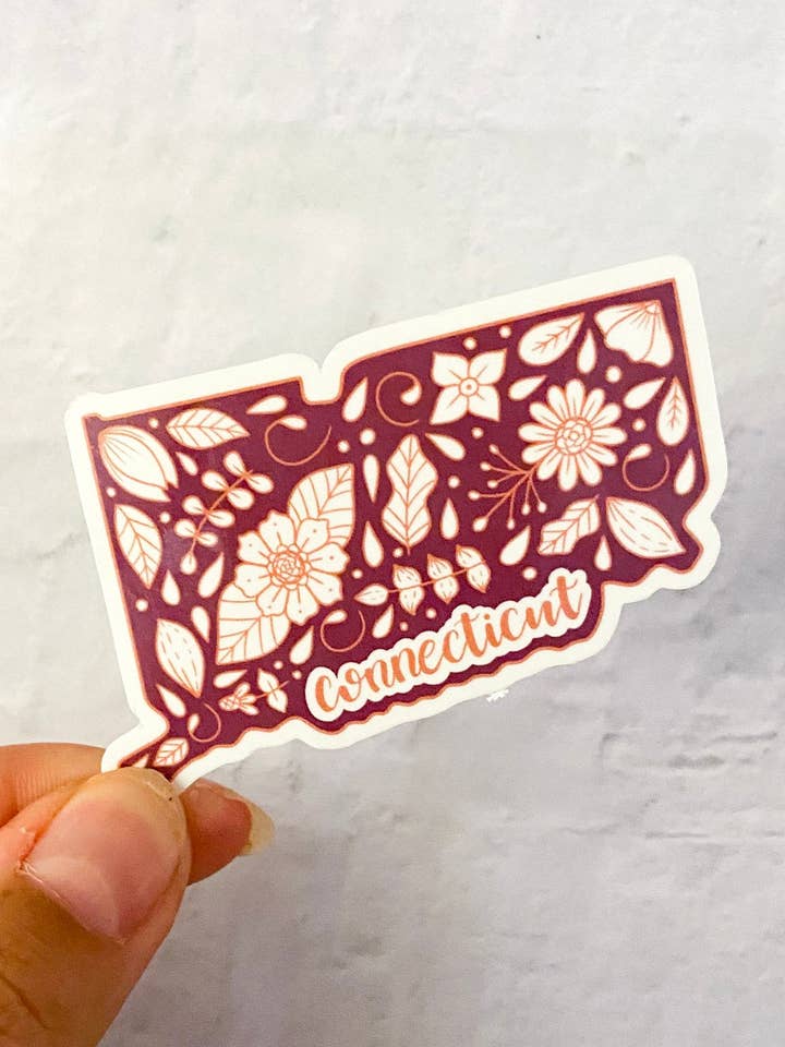 Sticker Connecticut | Staatsstickers | CT-sticker | Sticker voor wholesale door Michaela K Creations