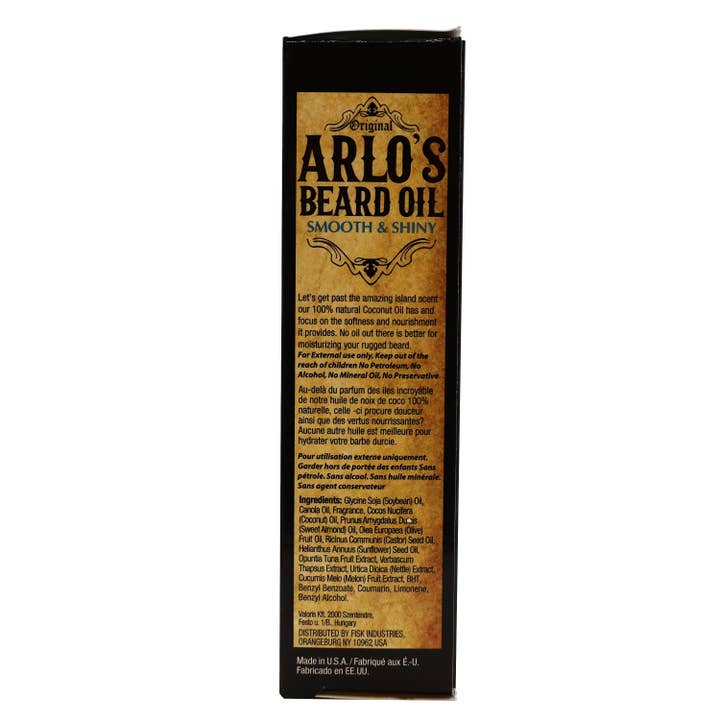 KT Supply - Wholesale Beard Styling Product - Arlo's Beard Oil Smooth and Shiny 2.5 Oz.2