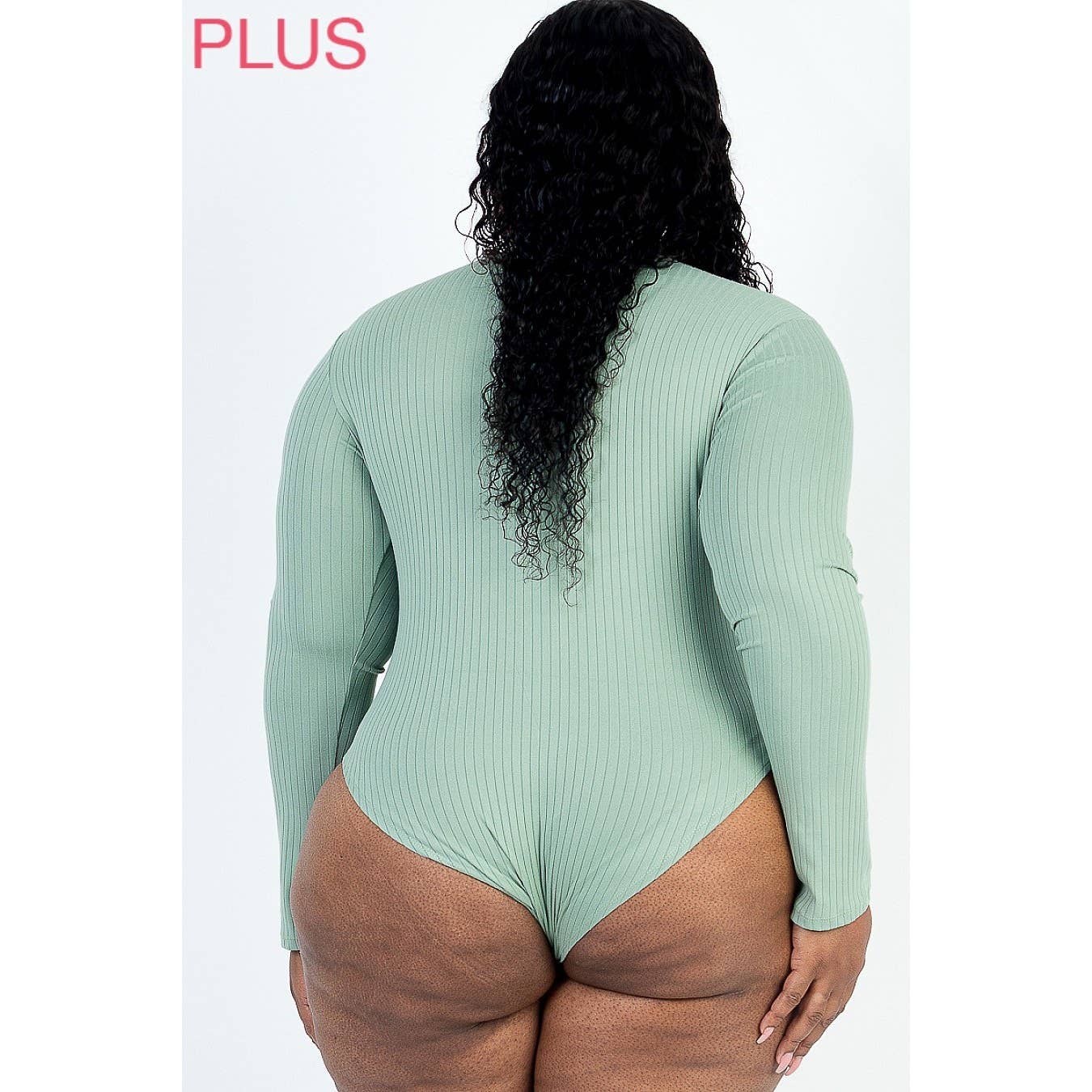 UP CLOTHING - Wholesale Bodysuit - Women's - Plus Size Ribbed Turtle Neck Long Sleeve Bodysuit9
