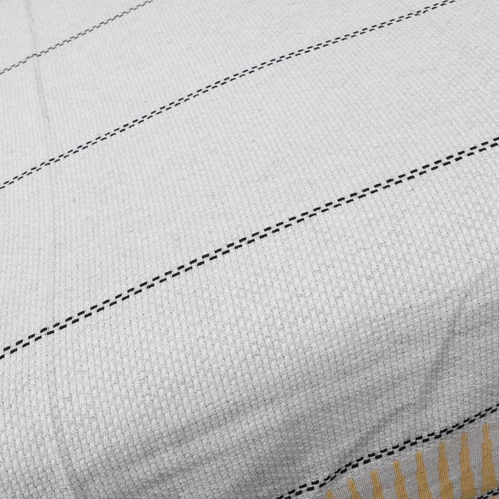 Organic Turkish Towels - Wholesale Picnic Blanket - Outdoor Picnic and Sofa Blanket, Mustard Striped Bedcover5