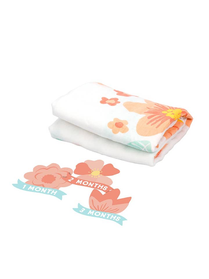 Pearhead - Wholesale Milestone Blanket - Kids & Baby - Watch Me Grow Milestone Blanket, Floral