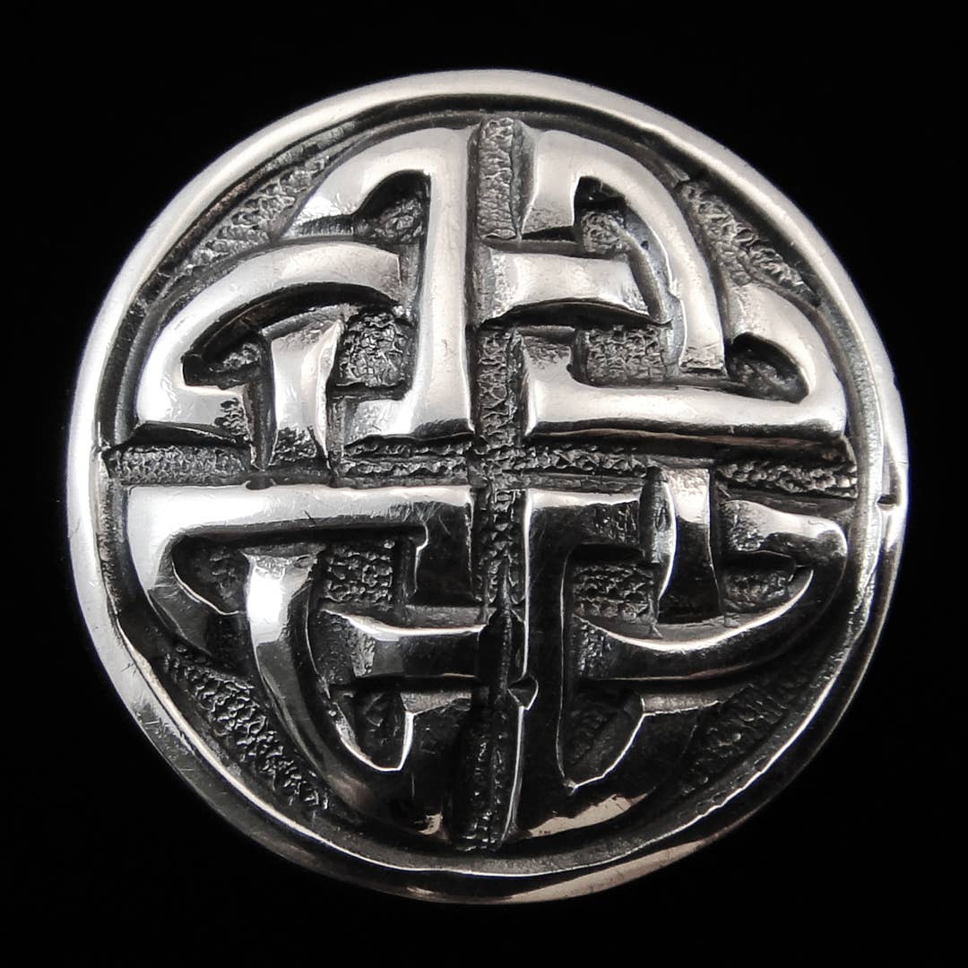 Tika - Venta al por mayor Botones/broches - Botón Repusse plateado, grande2