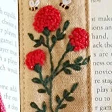 Quince Fables - Wholesale Bladwijzer - Vintage linnen bladwijzer met schattige bloemenborduursels2