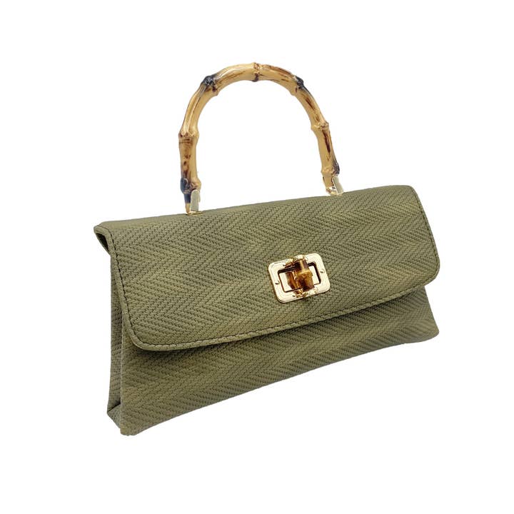 Belle Trading Ltd - Wholesale Top Handle Bag - Women's - Belle Turn Lock Bamboo Handle Evening Bag4