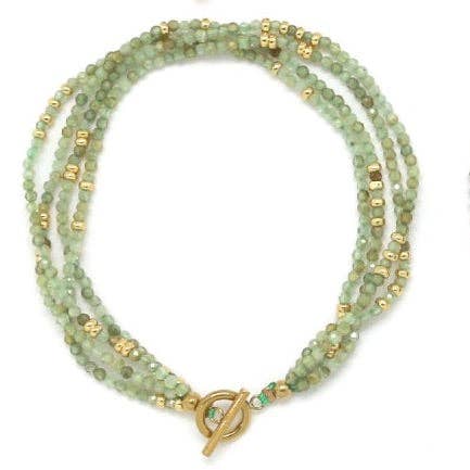 LIZOU - Wholesale Armband met kralen - Mini armband met 4 strengen peridotstenen - B4-012C0