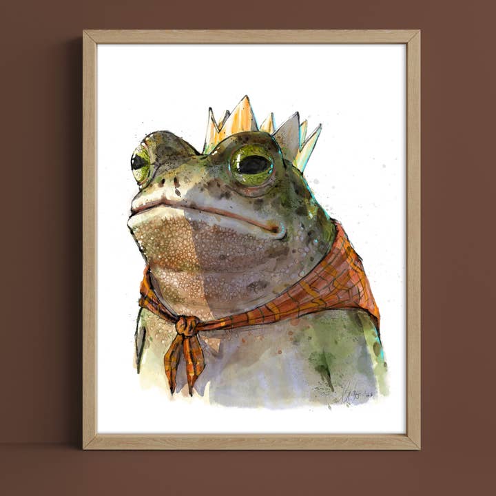The Ugly Cat Studio - Wholesale Art Print - Toad King Watercolour Fine Art Print22