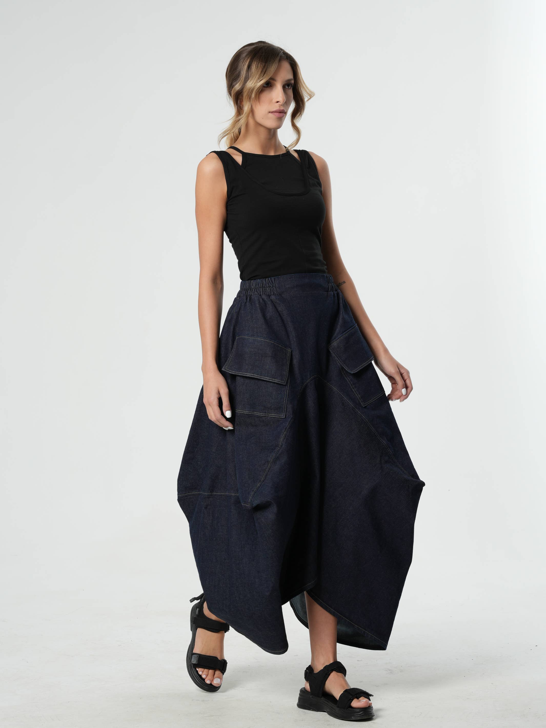 Metamorphoza - Wholesale Skirt - Women's - Denim Asymmetrical Skirt5