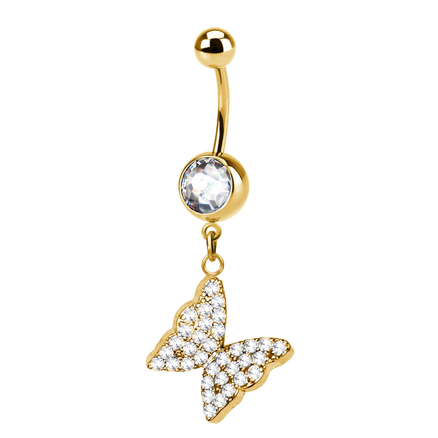 Awaken - Wholesale Belly Ring - Belly Button Piercing with Butterfly Pendant - PD-R40