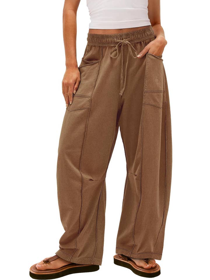 Lily Clothing - Wholesale Pants - Women's - Casual stretched-waist drawstring sweatpants9