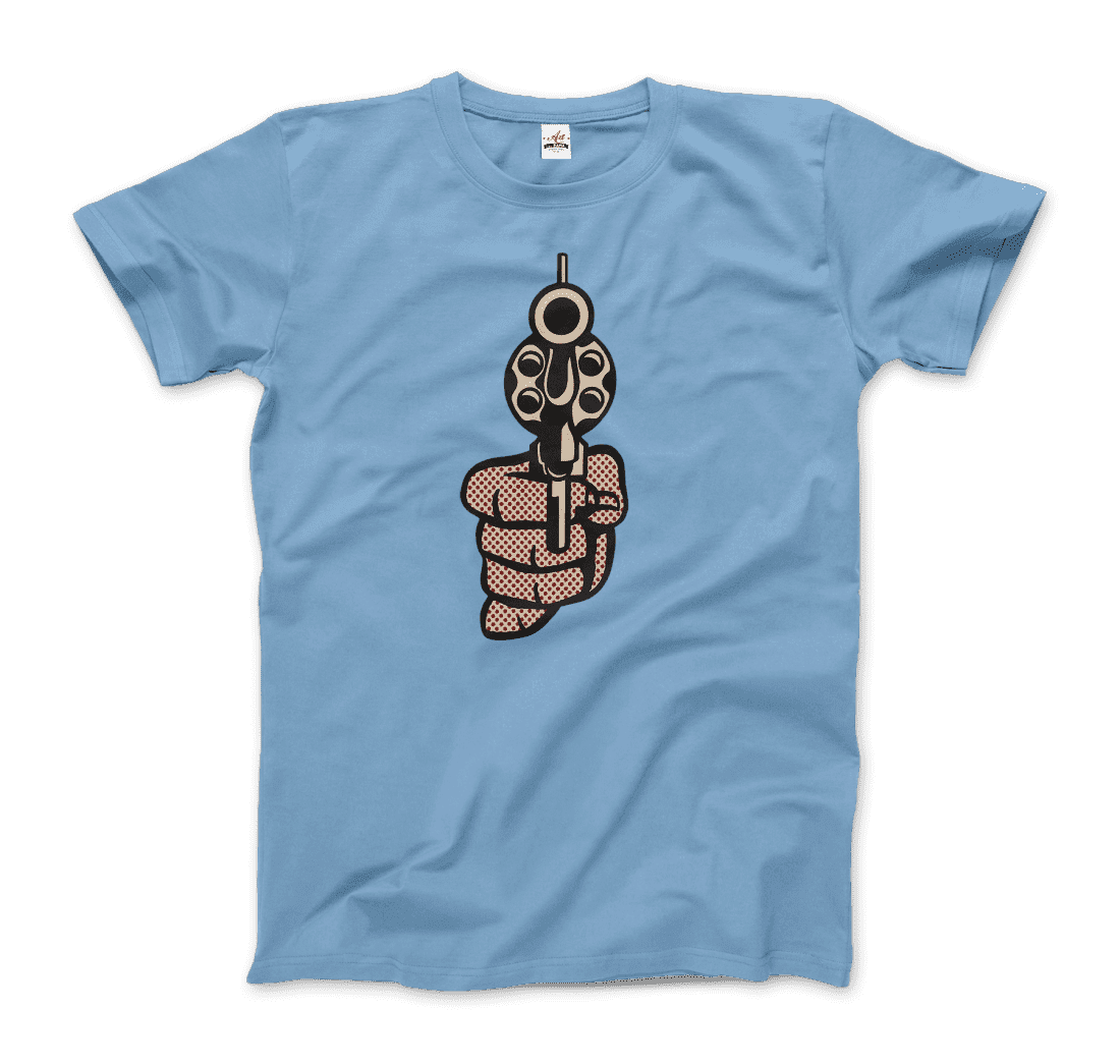 Art-O-Rama Shop - Venta al por mayor Camiseta serigrafiada - Unisex - Camiseta con diseño gráfico de Roy Fox Lichtenstein, Pistol 196411