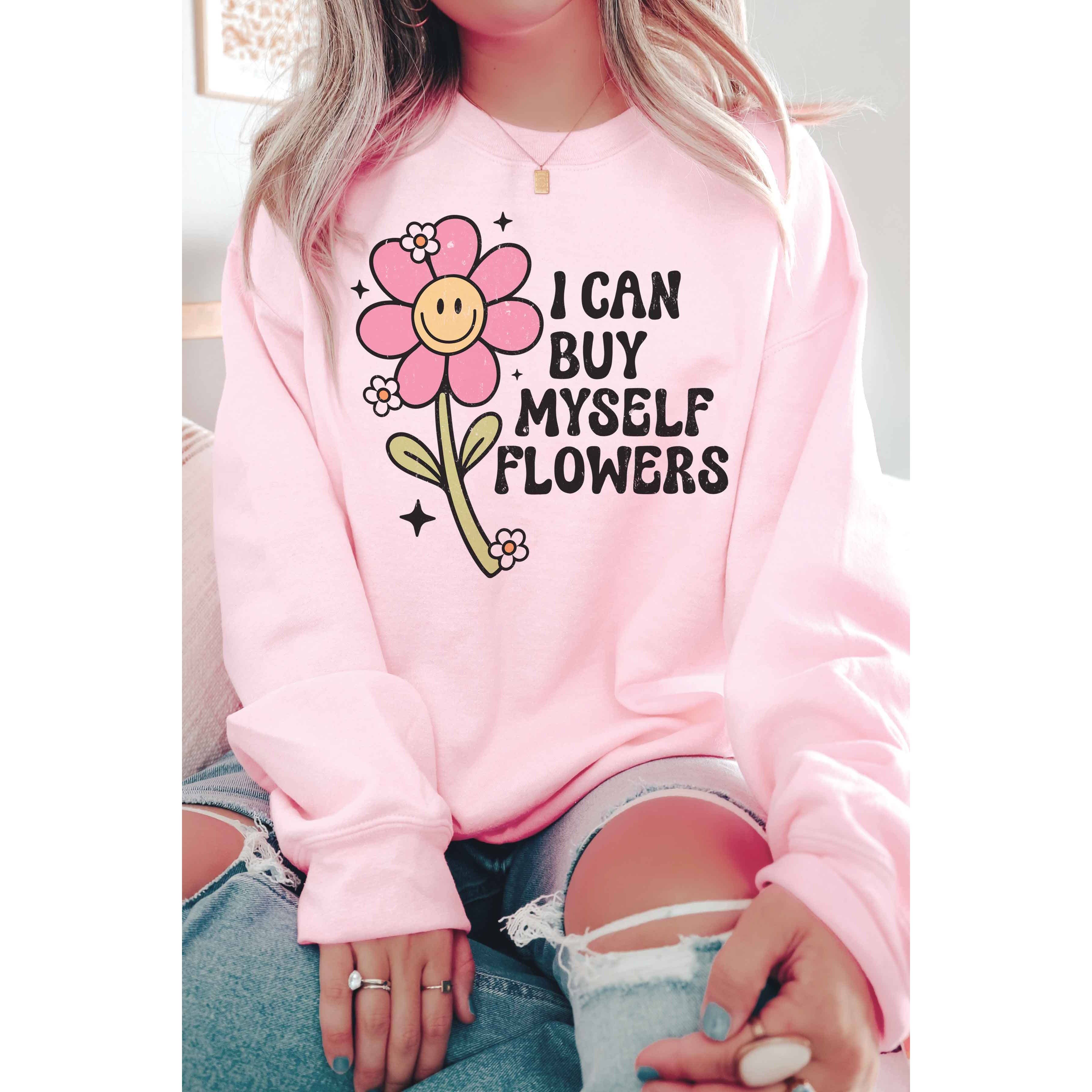 BLUME & CO. - Vente Sweat-shirt à imprimés – femme - Sweatshirt graphique I CAN BUY MYSELF FLOWERS2