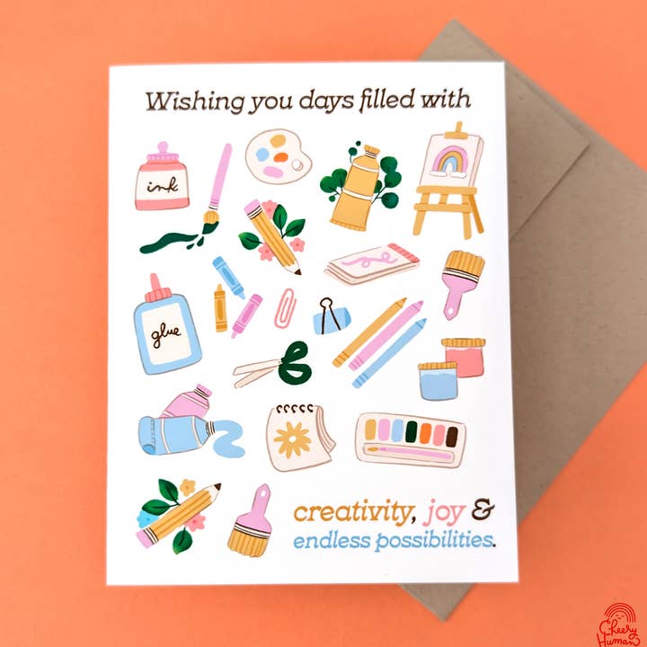 Creativity, Joy & Endless Possibilities | Art Birthday Card for wholesale by Cheery Human Studios