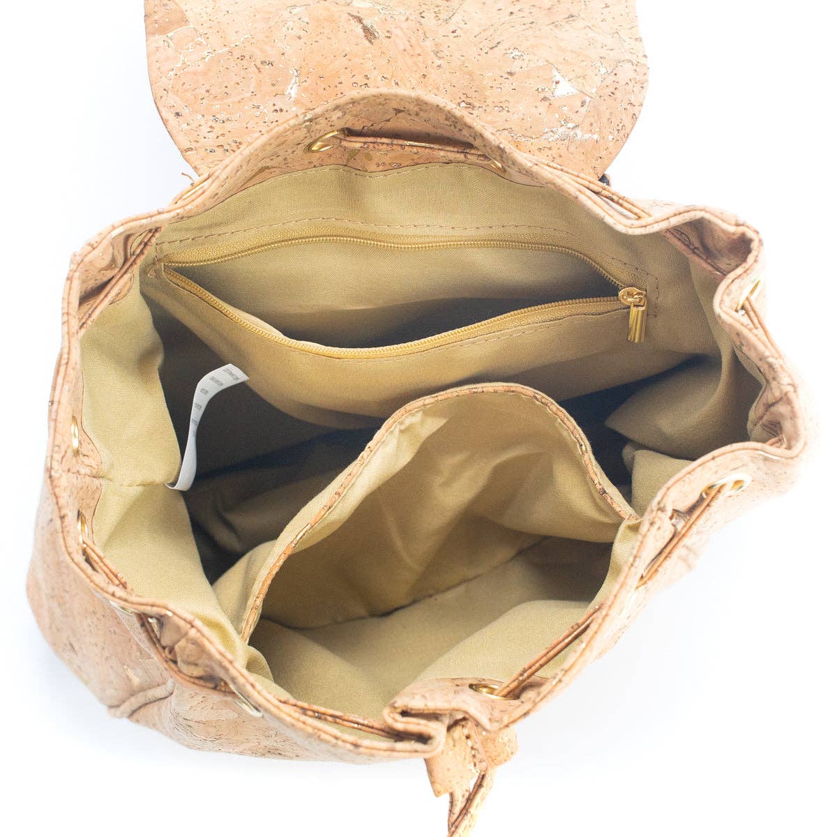 Meninas Bonitas Cork – Großhandel Rucksack – Damen – Damenrucksack mit goldenem Kordelzugverschluss und Tasche BAG-22582