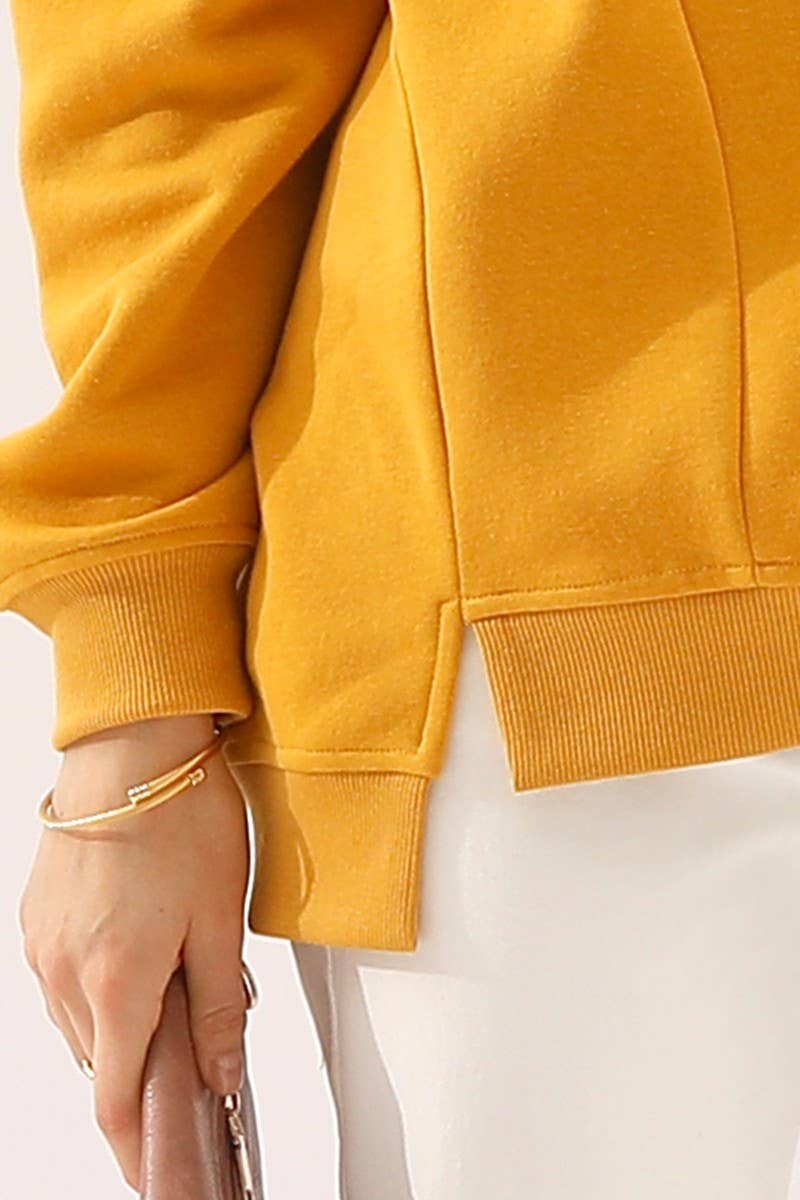 NINEXIS - Wholesale Sweatshirt - Women's - CWTTL905_LONG SLEEVE ROUND NECK CUT HEM SWEATSHIRT6