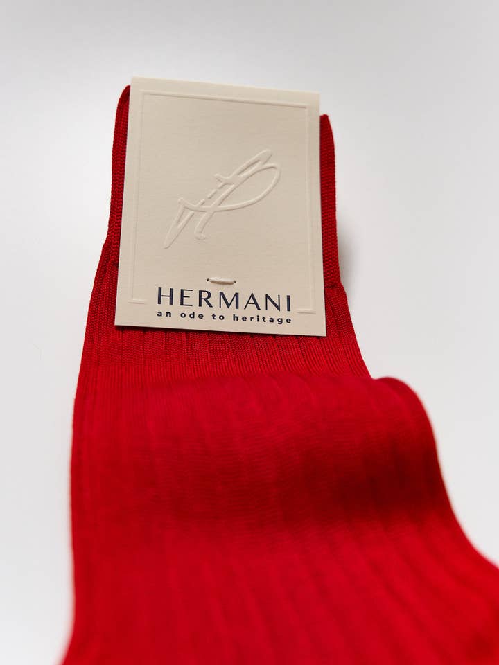 Hermani Heritage – wholesale Socks – Women's – Donna Filo di Scozia Cotton - Scarlatto3