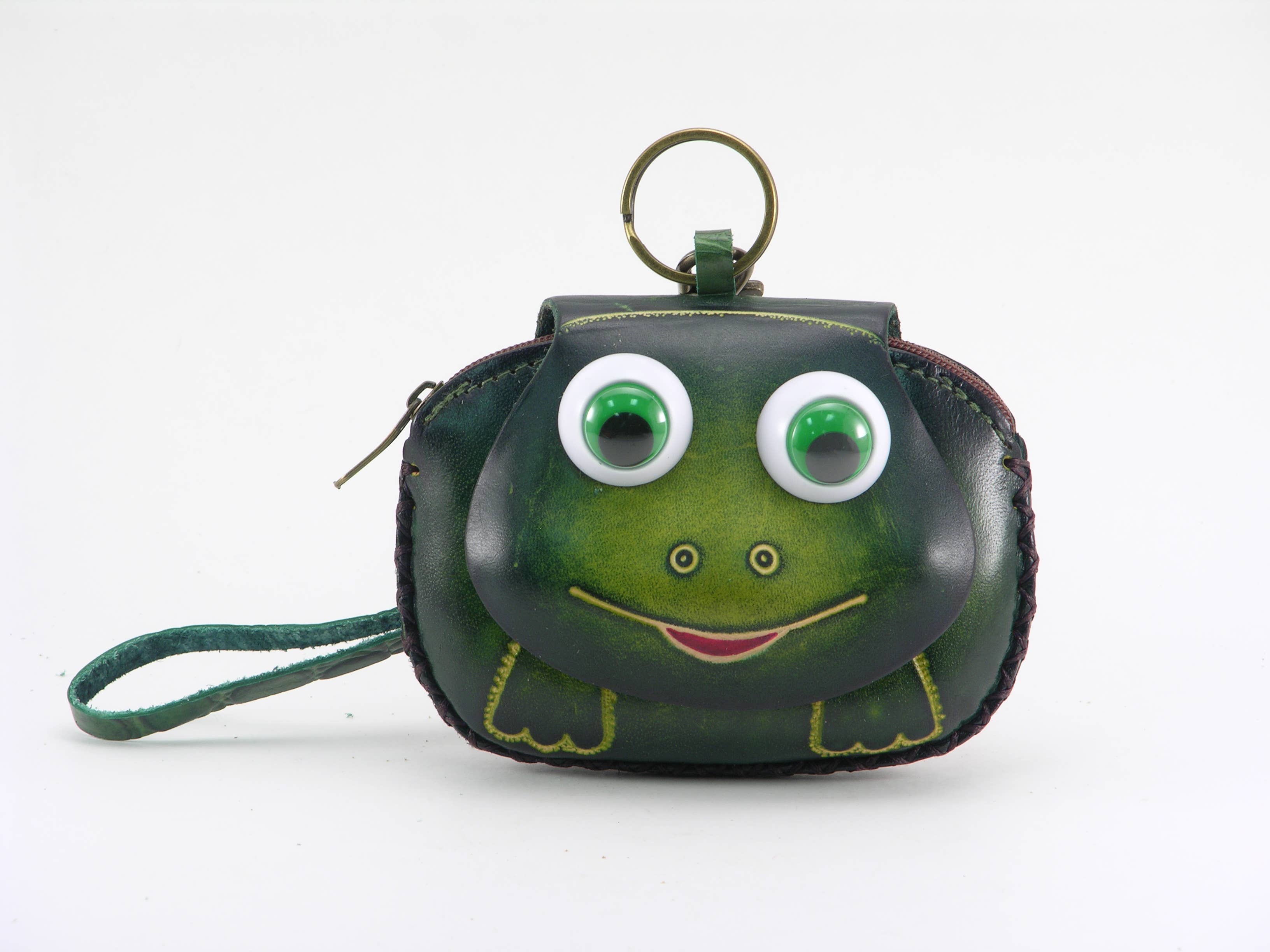 Sunflower Handmade leather inc – wholesale Coin purse – Women’s – Frog Wristlet - E504 Handmade Leather coin purse wallet5