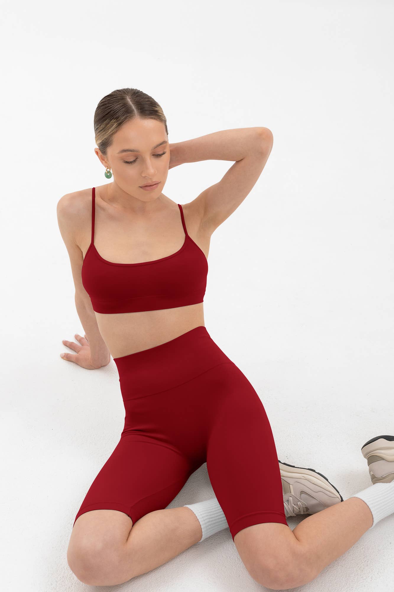 SIAWEAR - Wholesale Athletic Shorts - Women's - Leggings Bike Shorts 120 den. ROYAL RUBY Yoga Pilates 🇮🇹1