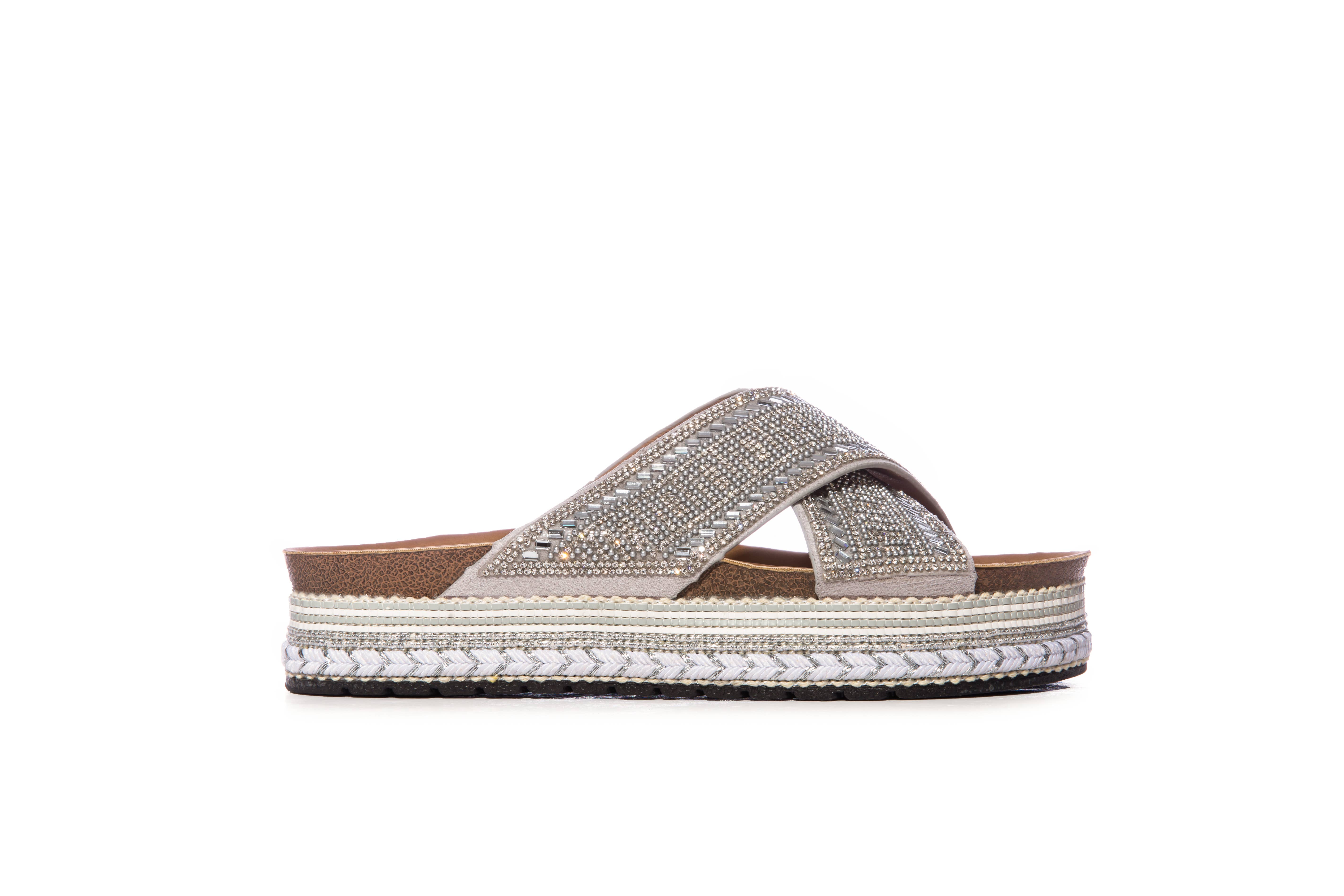 LADY GLORY - Wholesale Sandals - Women's - Platform mules with cross strap7