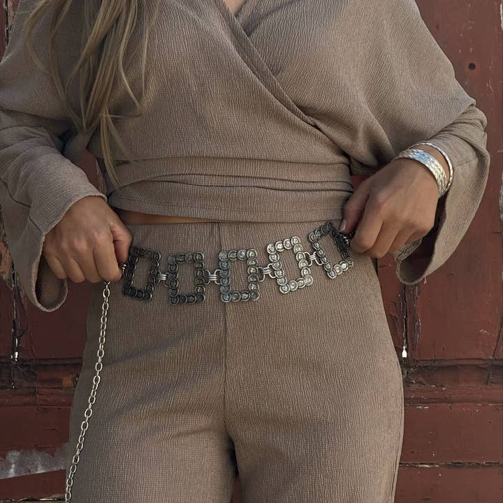Christina Christi - Wholesale Belt - Women's - Silver Chain Belt, Women Belt, Silver Belt Buckles, Chain