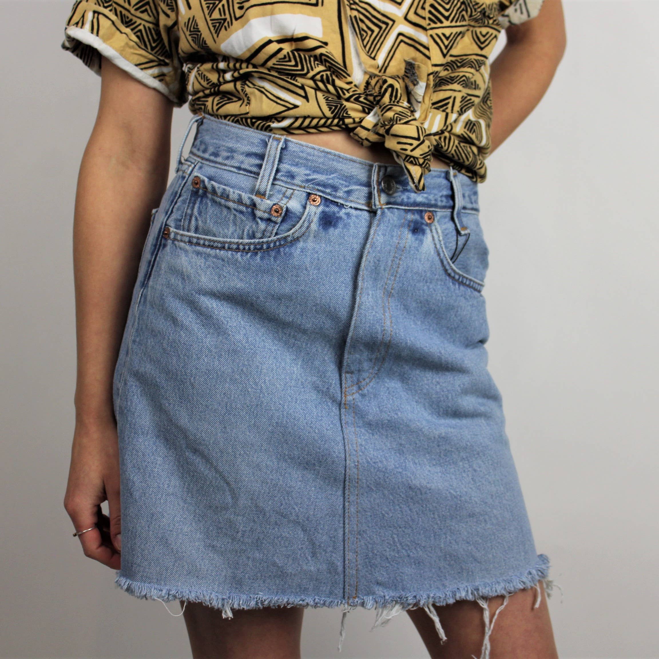 Sun's Out! - Wholesale Skirt - Women's - Mid-Rise Upcycled Denim Mini-Skirt, Original5