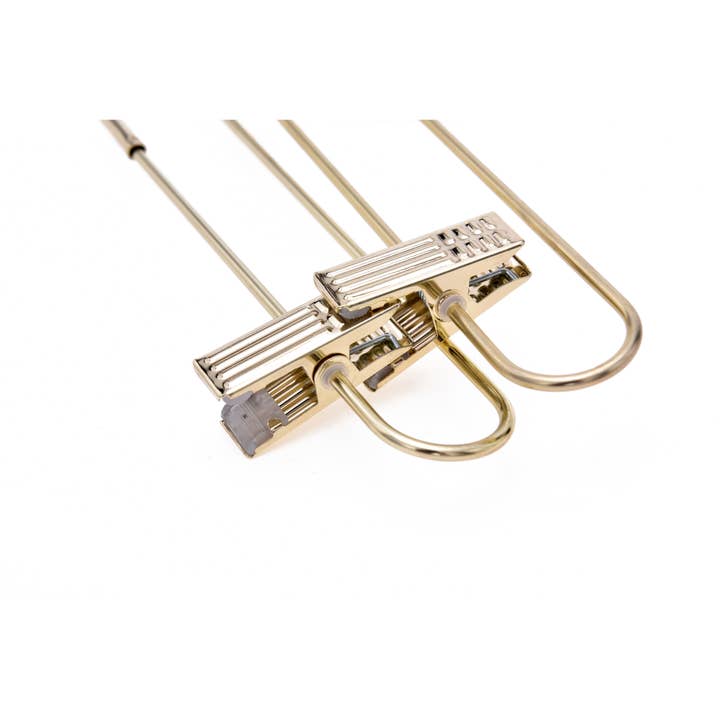 Quality Hangers - Wholesale Clothes Hangers - M073 Gold Straight Hangers Heavy Duty with Clips - 100 Pcs