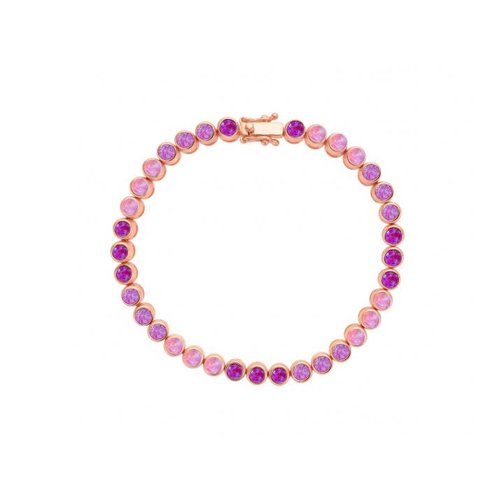 La Kaiser - Wholesale Tennis Bracelet - Rose Gold Pink Opal Ombre Tennis Bracelet