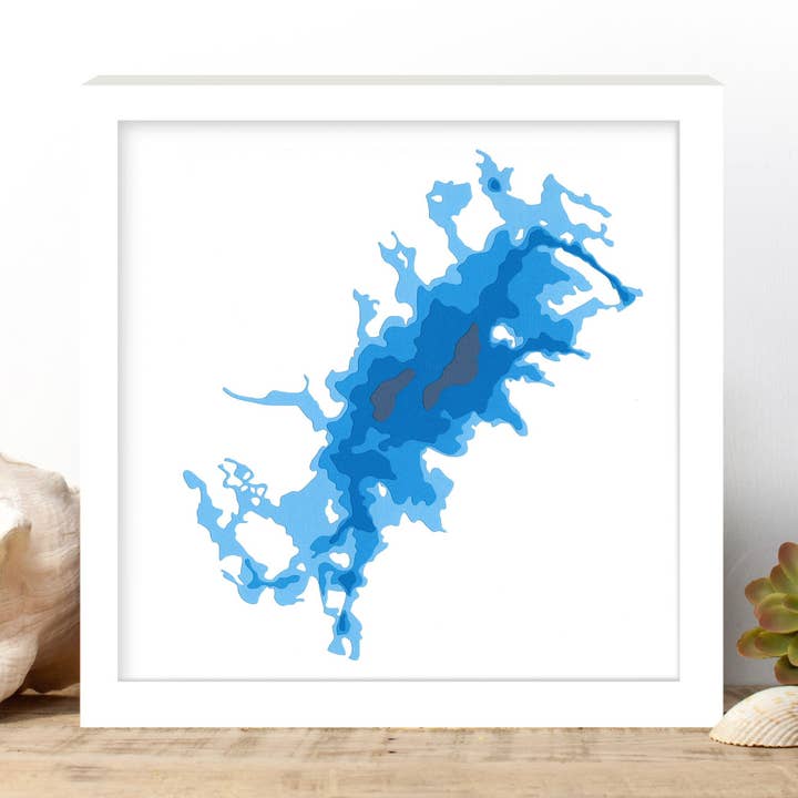 Little Lake Paper Bathymetric Map for wholesale by Cardtography