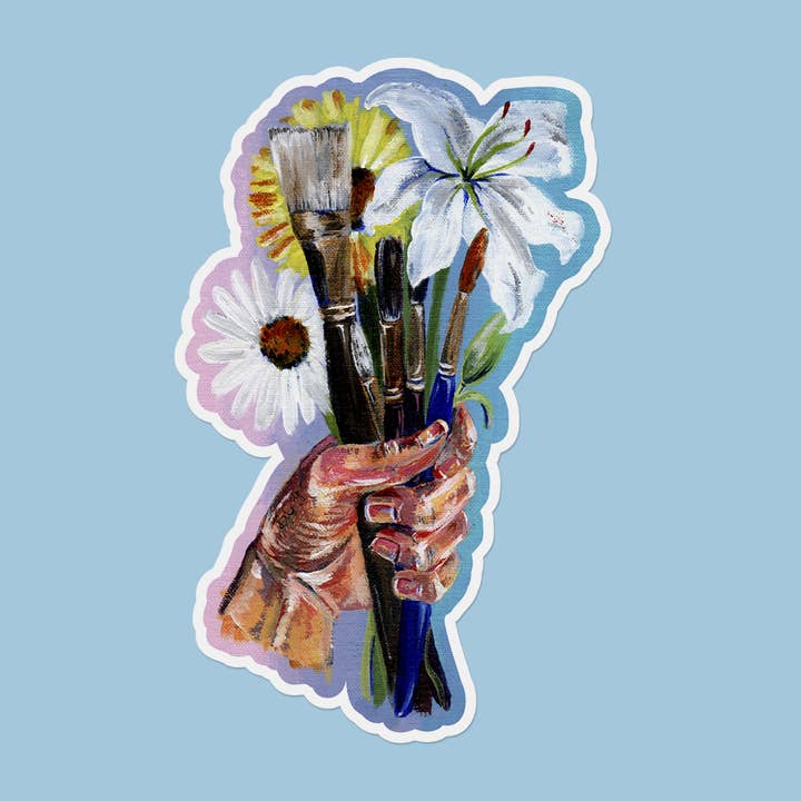 Artist Bouquet Sticker for wholesale by B.Coyne Illustration