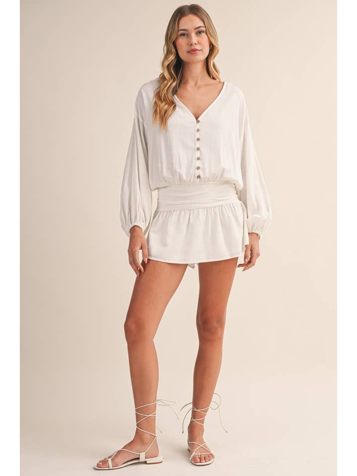 Klesis - Wholesale Romper - Women's - IR2396 LINEN LONGSLEEVES ROMPER17