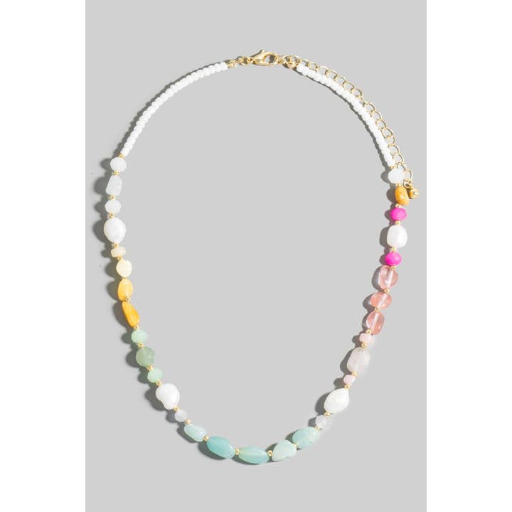 The Looks by Fame Accessories - Wholesale Pendant/Charm Necklace - Pearl And Glass Beaded Necklace