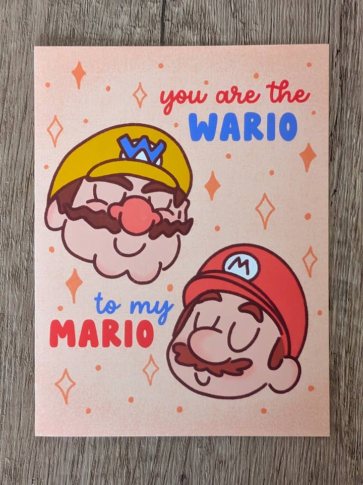 The Wario to my Mario - Simpatico biglietto di auguri di amicizia e amore per la vendita all'ingrosso da parte di Sadsquatch