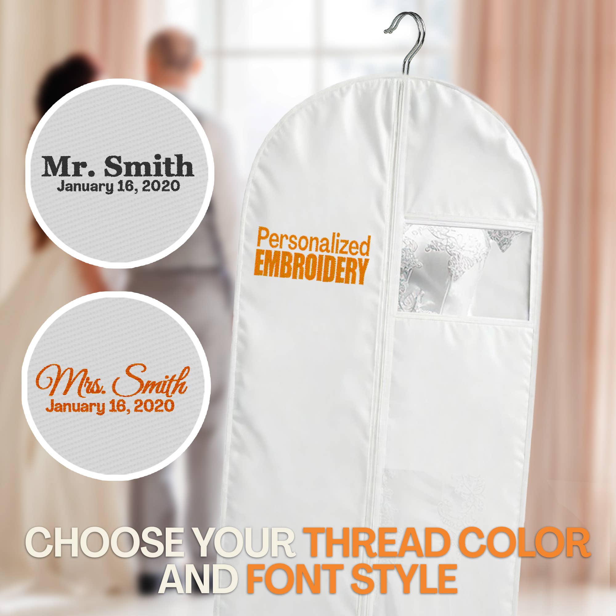 Gradzo – wholesale Garment bag – unisex – Personalized Garment Hanger for Wedding Dresses & Tuxedos10