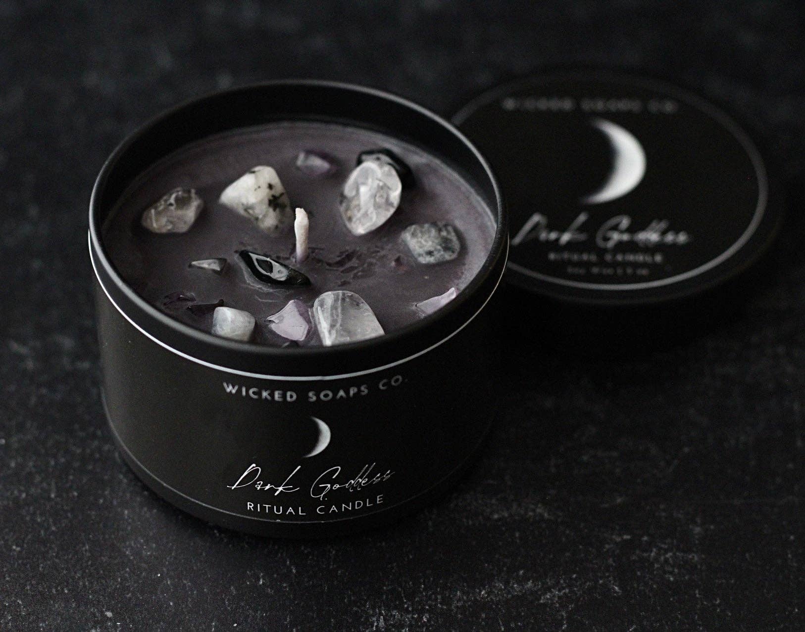 Wicked Soaps Co. - Wholesale Travel Candles - Dark Goddess Ritual Candle | Soy Wax Candle2