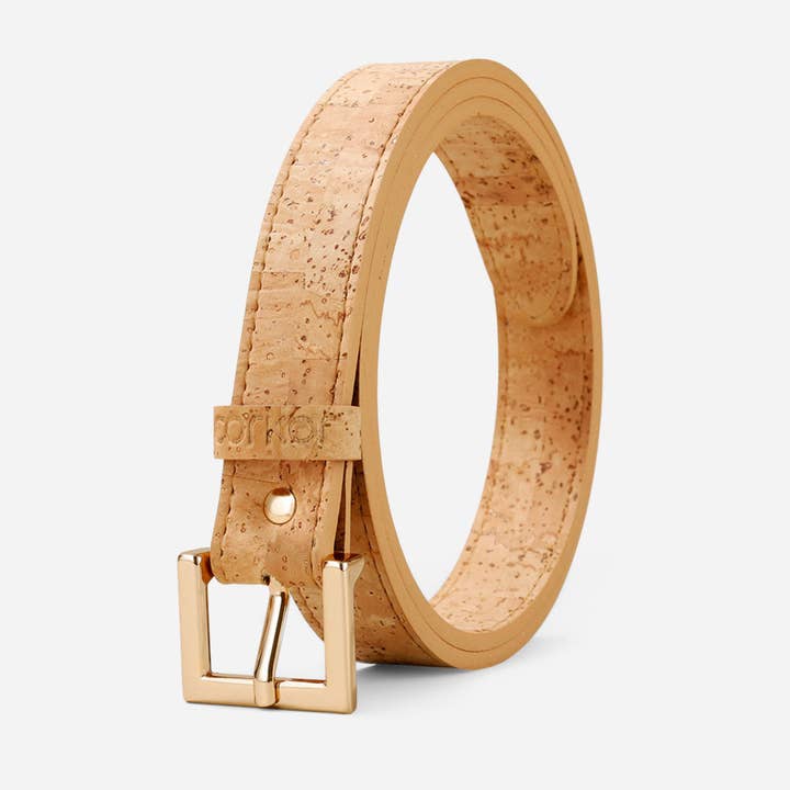 Corkor - Wholesale Belt - Women's - Women Cork Belt 20mm (13/16") - Gold Buckle