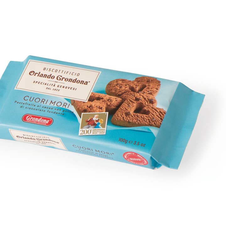 Grondona – Großhandel Cookie – Cuori Mori 100 g italienische Schokoladenkekse mit Drops