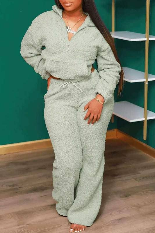 Queen Fashion - Wholesale Lounge Set - Women's - polar fleece jacket top and pants set4