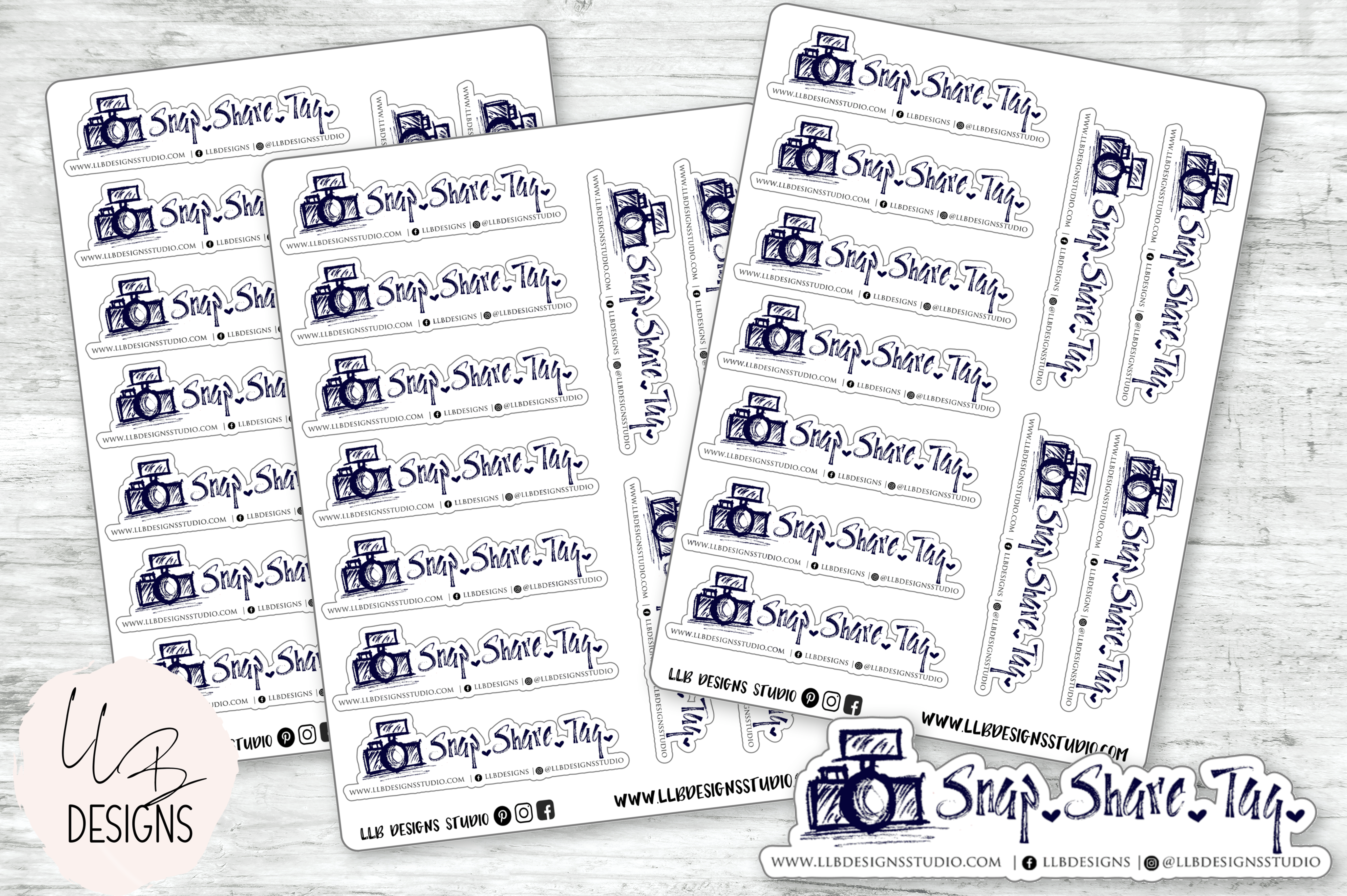 LLB Designs Studio - Wholesale Sticker - C U S T O M - Snap Share Tag Stickers - Matte Stickers - 2.5 Inch Die Cut Stickers | Sticker # CS002 | Made To Order0