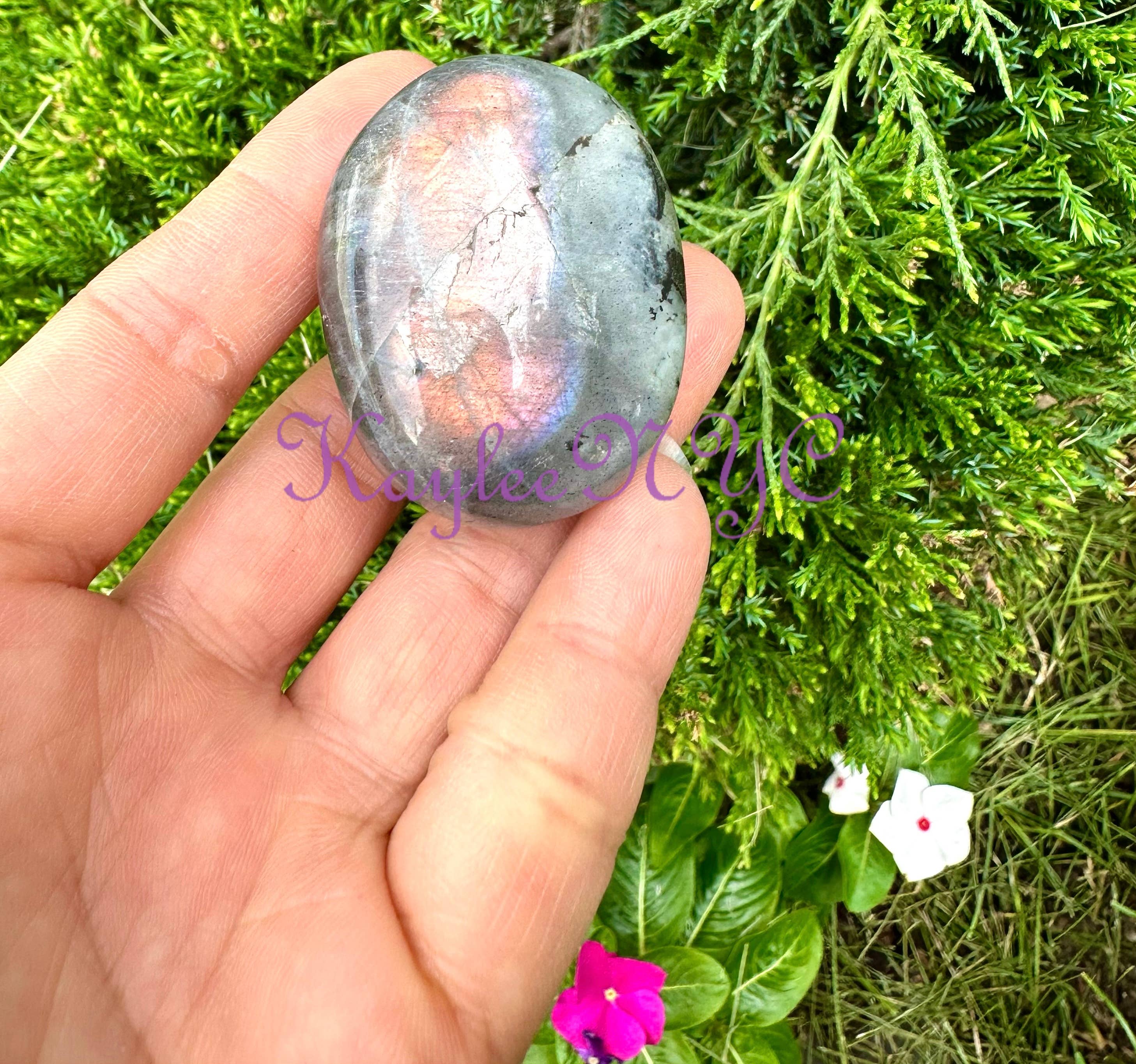 KayleeNYC – Großhandel Spiritueller Stein/Kristall – 2 lbs (0,91 kg) Natürlicher Sonnenuntergang Labradorit Palmstein Kristall9