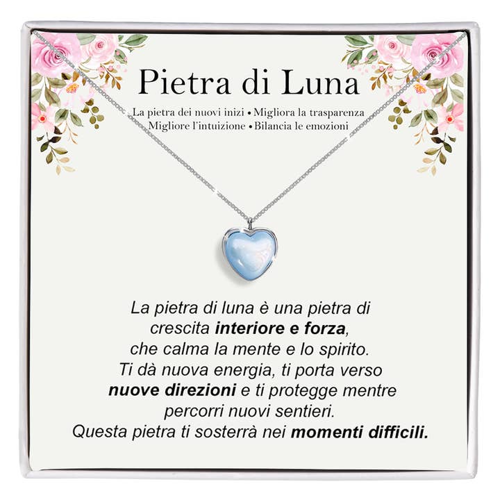 Moonstone Necklace in 925 Sterling Silver - Flowers and Moonstone for wholesale by DINAWeb Srls