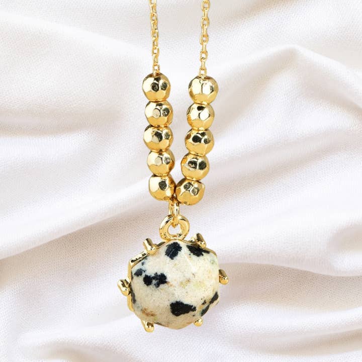 Velarosa Studio LLC - Wholesale Pendant/Charm Necklace - Hexagon Natural Stone Pendant Necklace