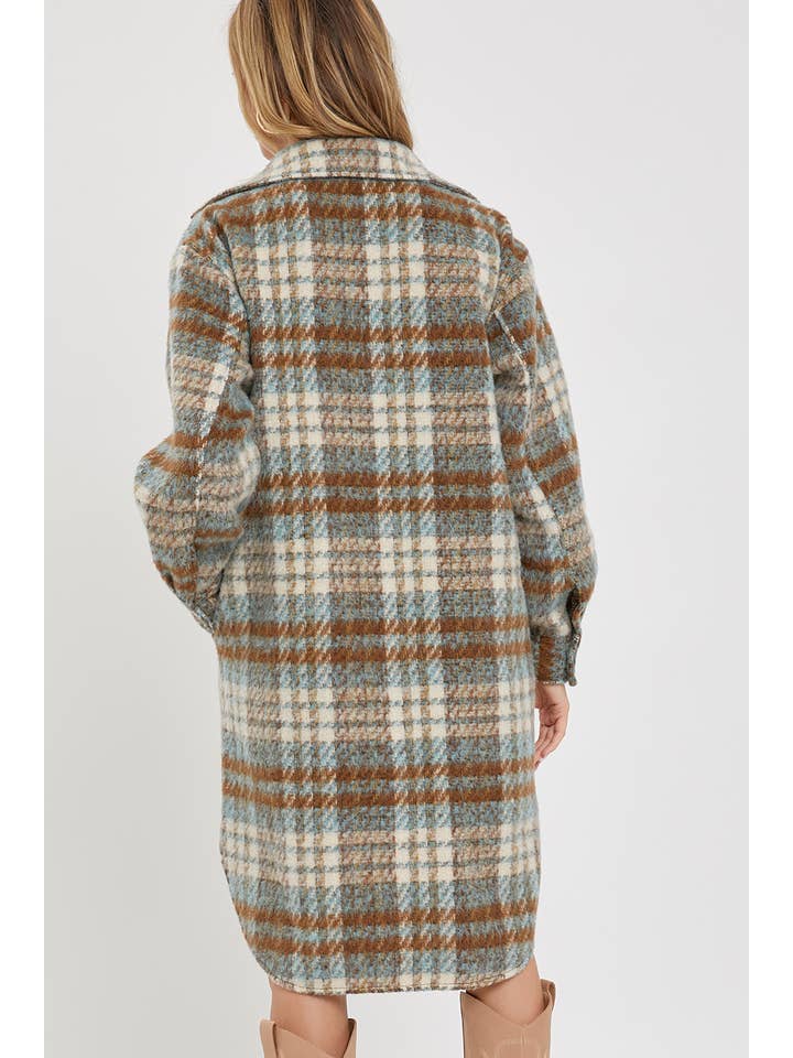 Sweet Lovely by Jen – wholesale Shirt Jacket/Shacket - Women’s – SW1571 PLAID COAT/SHACKET