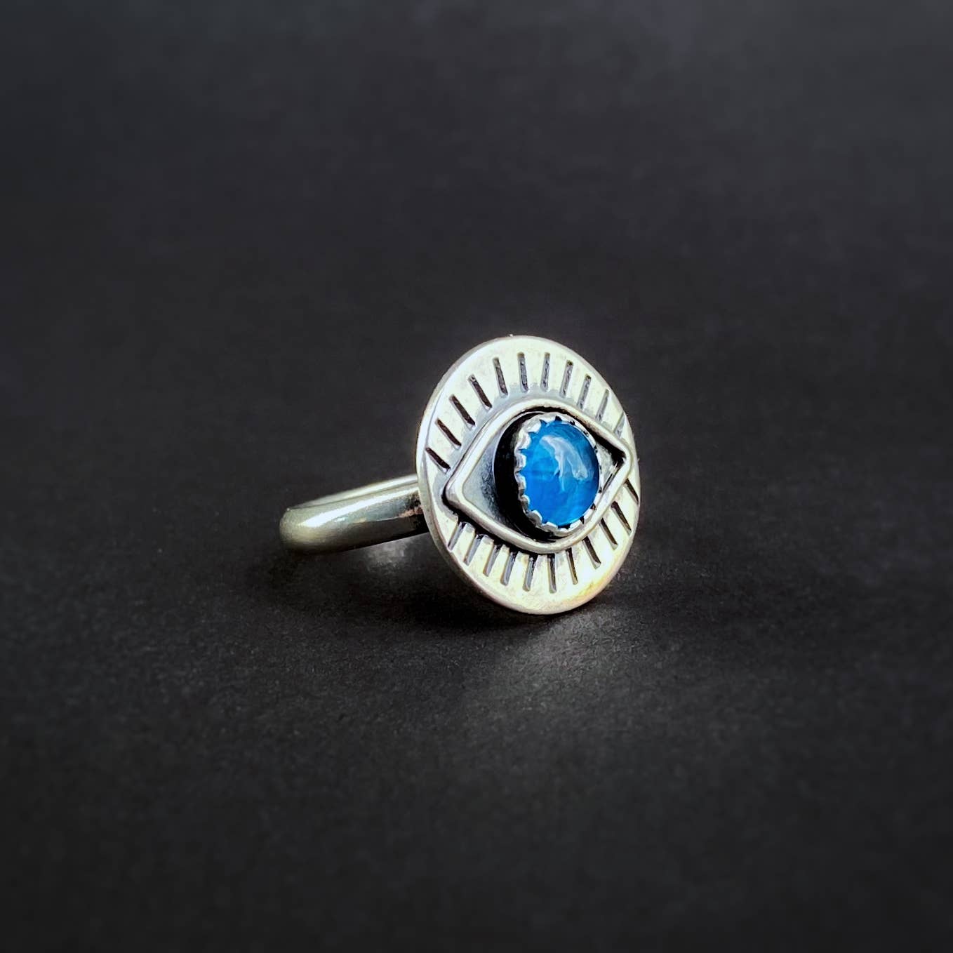 Blue and Blue - Wholesale Cocktail/Statement Ring - Eyeball Ring - Neon Apatite5