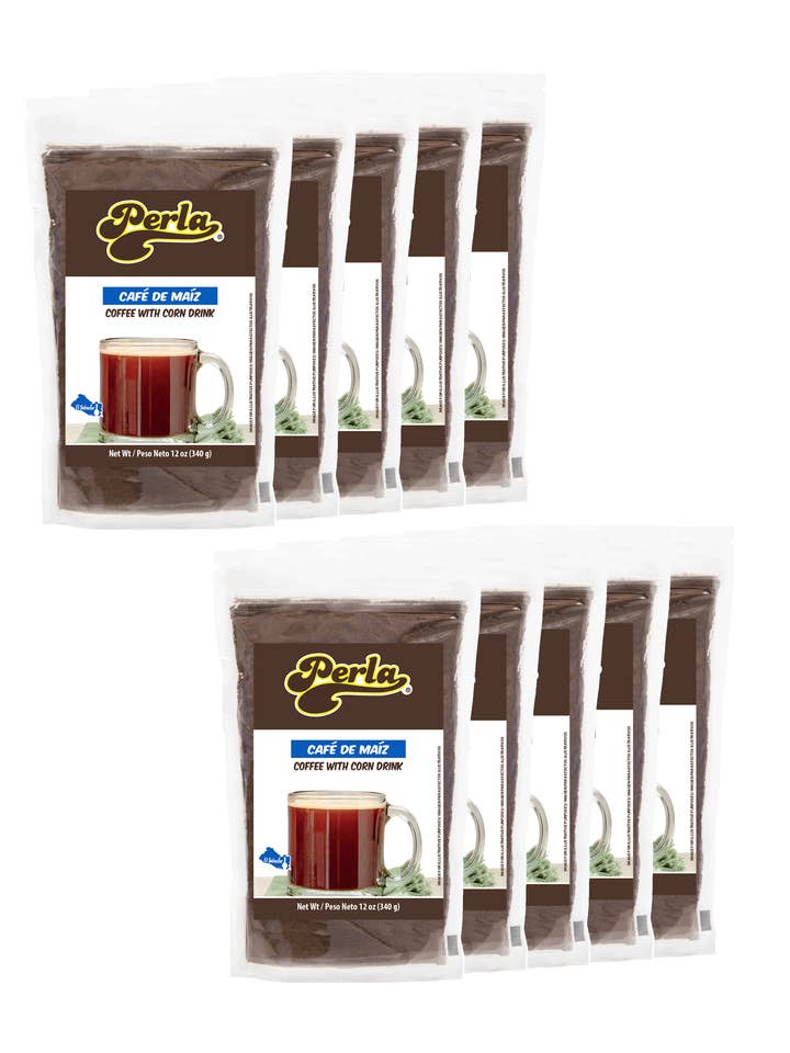 Perla Coffee with Corn Drink Mix (Cafe de Maiz) 12 oz, Pack of 10 for wholesale by Amerisal Foods