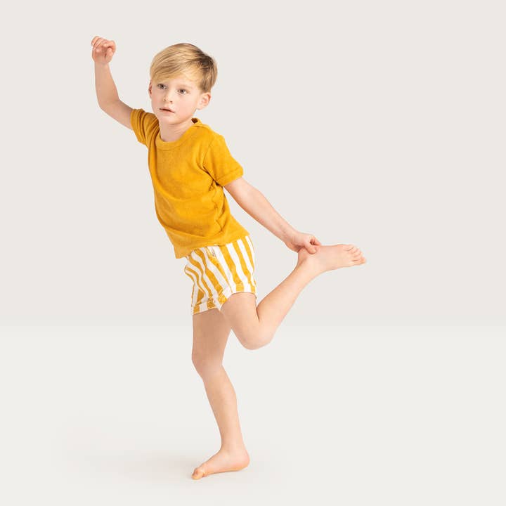 Swim Essentials - Vendita all'ingrosso Completo top e pantaloncini - Bambini - Swim Essentials | Set Spiaggia Ragazzi Giallo/Bianco – Terry2
